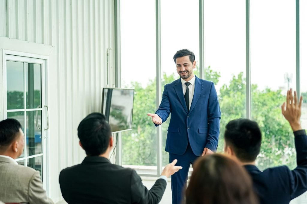 Group of people in Business corporate Event training seminar